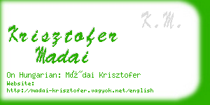 krisztofer madai business card